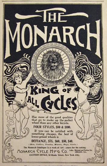 1896 Monarch Bicycle Ad ~ Cupids