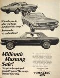 1966 Ford Mustang Ad ~ Millionth Mustang