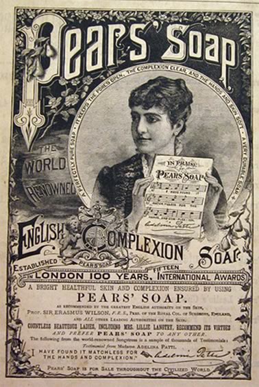 1885 Pears Soap Ad ~ Adelina Patti