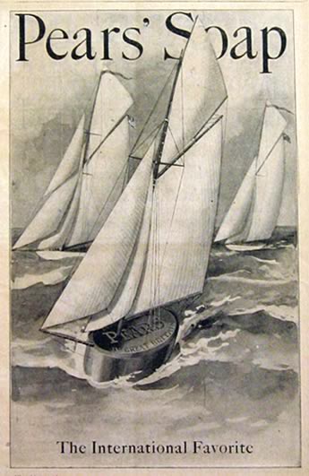 1901 Pears Soap Ad ~ Soap Sailboat
