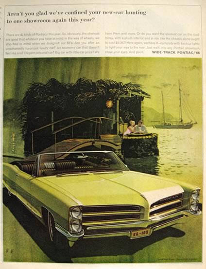 1966 Pontiac Bonneville Convertible Ad ~ VK / AF Art