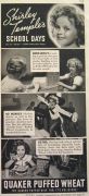 1937 Puffed Wheat Cereal Ad ~ Shirley Temple