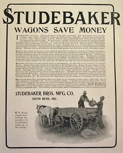 1906 Studebaker Farm Wagon Ad ~ Saves Money