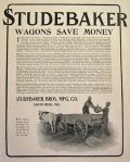 1906 Studebaker Farm Wagon Ad ~ Saves Money