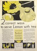1932 Sunkist Lemons Ad ~ How to Serve Tea with Lemon
