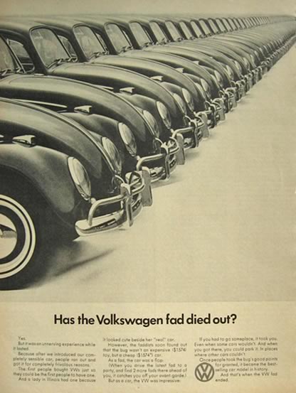 1966 Volkswagen VW Beetle Ad ~ Has the Fad Died Out?
