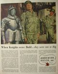 1945 WWII Anheuser Busch Brewing Ad ~ When Knights Were Bold