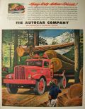 1945 Autocar Diesel Truck Ad ~ Log Truck