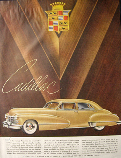 1947 Vintage Cadillac Ad