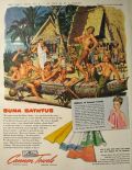 1944 WWII Cannon Towels Ad ~ Naked Army Men ~ Buna Bathtub
