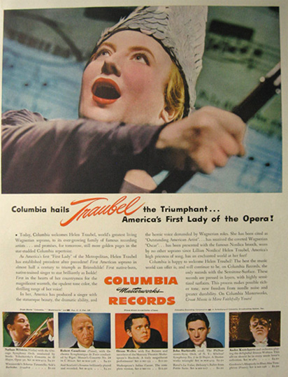 1944 Columbia Records Ad ~ Helen Traubel