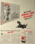 1944 WWII Gaines Dog Food Ad ~ Scottie Dog & Uncle Sam