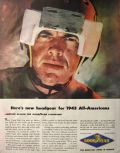 1943 WWII Goodyear Rubber Ad ~ Headgear for Soldiers