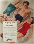 1940 Vintage Jantzen Swimear Ad ~ Men's & Ladies Swimsuits