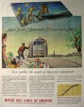 1945 WWII Motor Bus Lines Ad ~ Manpower