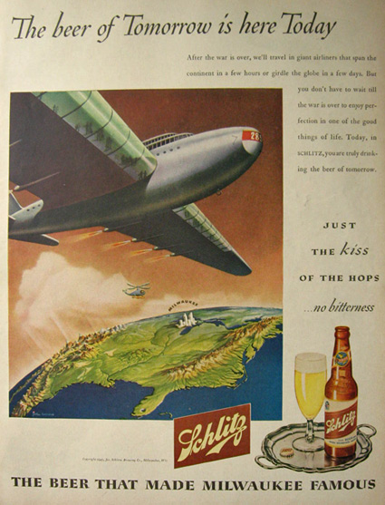 1945 Schlitz Beer Ad ~ After the War