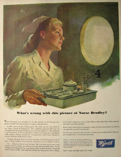 1945 Wyeth Pharmaceuticals Ad ~ Haddon Sundblom