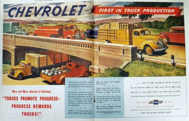 1945 Chevy Trucks Ad ~ First in Truck Production