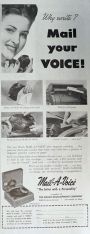 1947 Mail-A-Voice Ad ~ Why Write? Mail Your Voice!