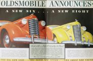1937 Oldsmobile Six & Eight Ad ~ Two Pages