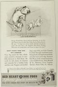 1936 Red Heart Dog Food Ad ~ Dog On Trapeze