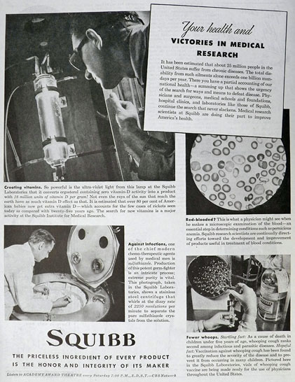 1946 Squibb Medical Research Ad