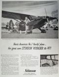 1947 Stinson Voyager Ad ~ No. 1 Family Plane