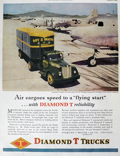 1945 Diamond T Truck Ad ~ Doyle Draying Co.