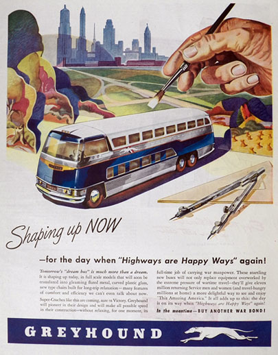 1943 WWII Greyhound Bus Ad