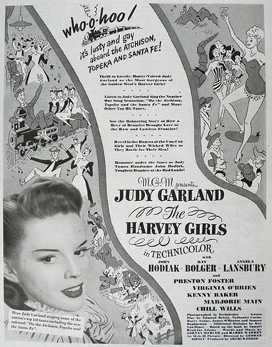 1945 Movie Ad ~ The Harvey Girls ~ Judy Garland