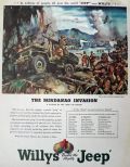 1945 Willys Jeep Ad ~ Mindanao Invasion