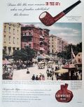 1945 Kaywoodie Pipe Ad ~ Lower Broadway, NYC 1850's Photo