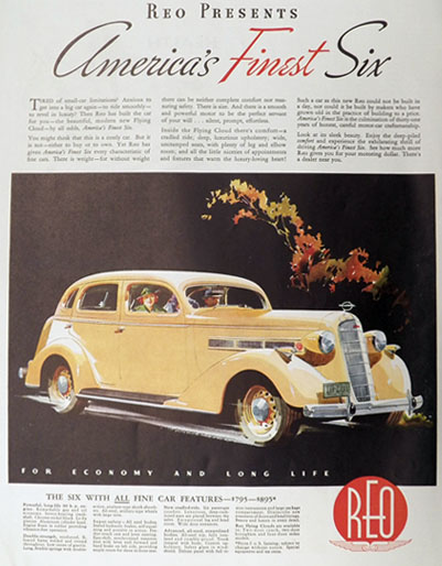 1935 Reo Flying Cloud Six Ad ~ America's Finest