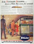1943 White Bus Ad ~ Pentagon Building