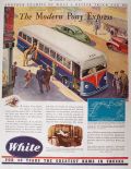 1941 White Truck Ad ~ U.S. Mail Bus ~ Rolling Post Office