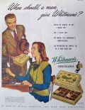 1945 Whitman's Candy Ad ~ When Should a Man Give Whitman's?