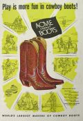1954 Vintage Acme Cowboy Boots Ad ~ Play is More Fun
