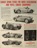 1954 Champion Spark Plugs Ad ~ Racing Champions