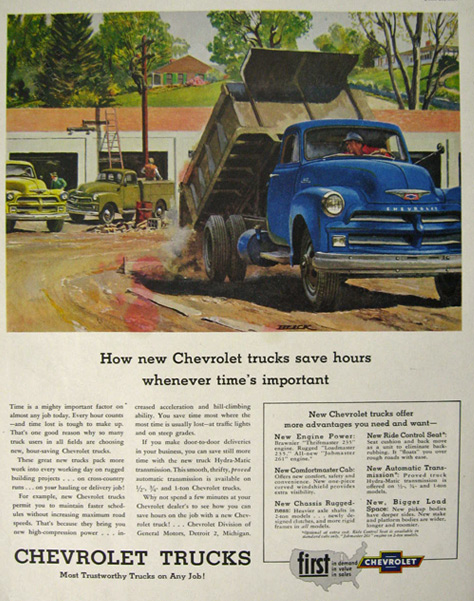 1954 Chevy Truck Ad ~ Peter Helck
