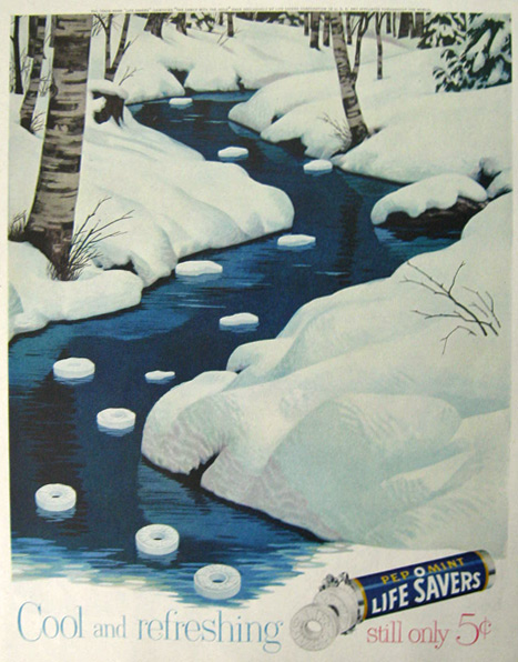 1954 Lifesavers Pep-O-Mint Candy Ad ~ Cool & Refreshing