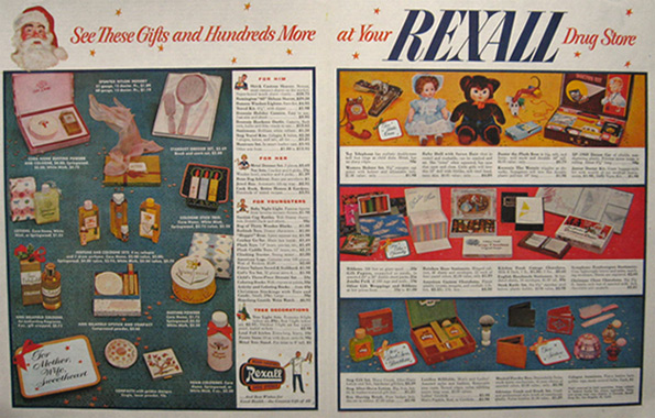1954 Rexall Drug Store Color Ad ~ Toys, Gifts
