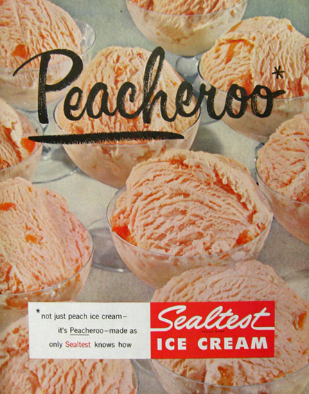 1954 Vintage Sealtest Peacheroo Ice Cream Ad