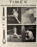 1954 Timex Watch Ad ~ Mickey Mantle, Sports Stars