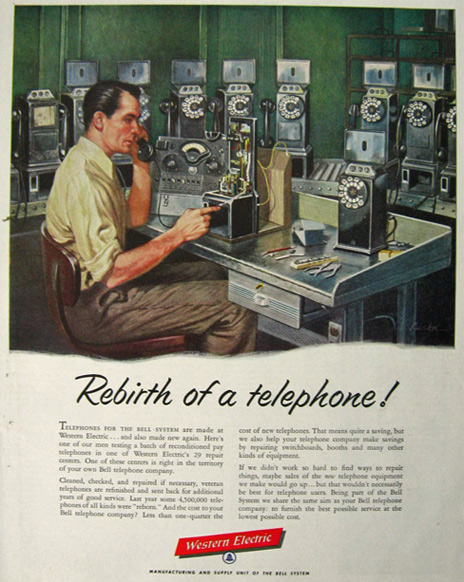 1954 Western Electric Ad ~ Vintage Pay Phones