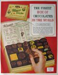 1954 Whitman's Chocolate Ad ~ Guide to Pieces in Box