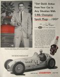 1955 CHampion Spark Plugs Ad ~ Race Car Driver Jim Bryan Photo