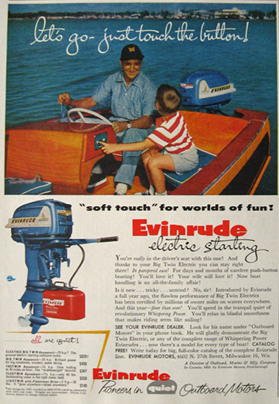 1955 Vintage Evinrude Outboard Motor Ad