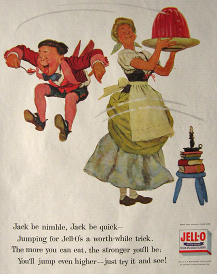 1955 Jello Nursery Rhyme Ad ~ Jack Be Nimble