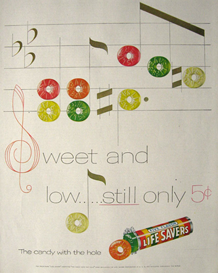 1955 Lifesavers Candy Ad ~ Sweet and Low