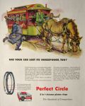 1955 Perfect Circle Piston Rings Ad ~ Horsepower